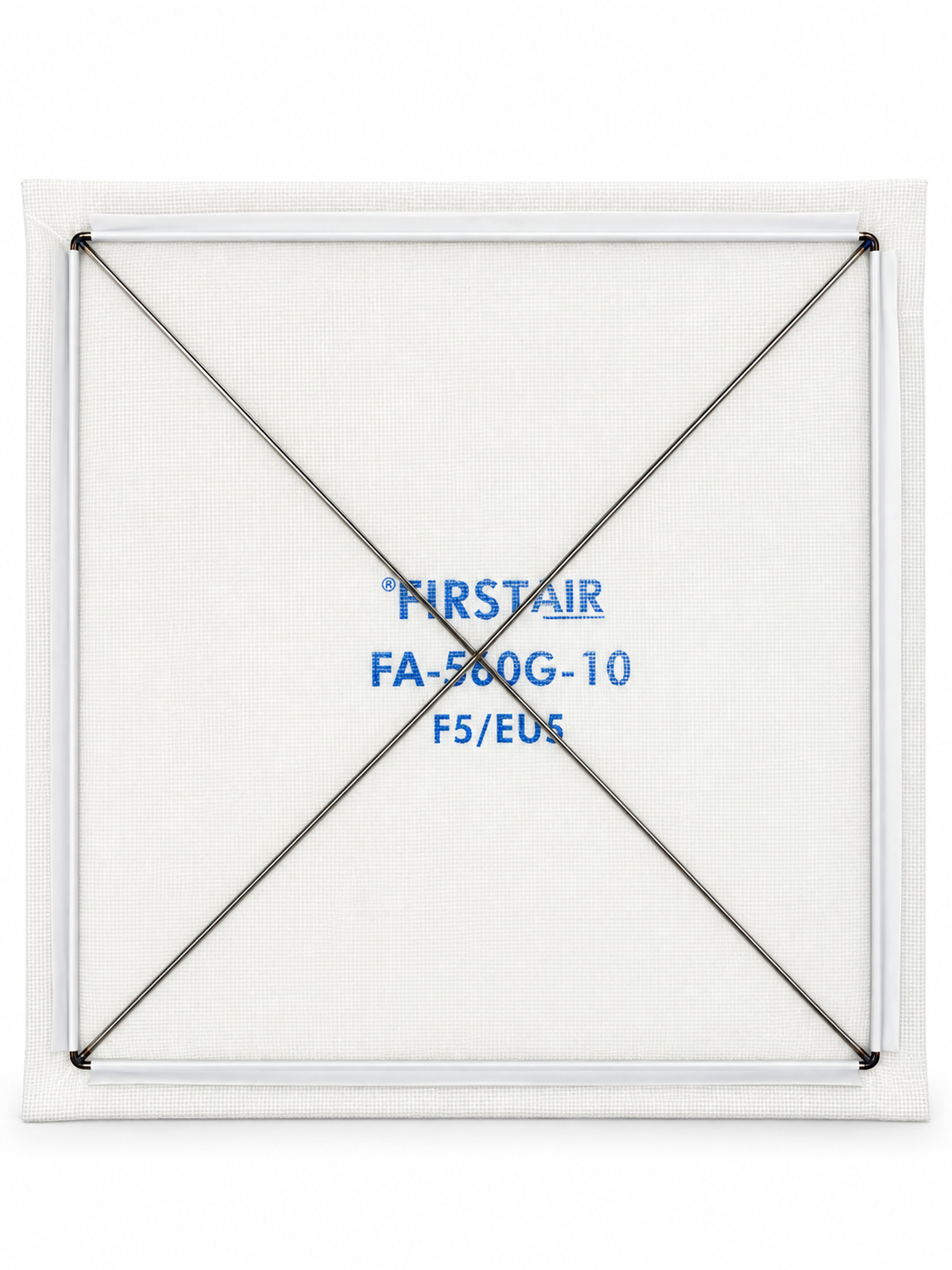 FIRSTAIR FA-560G-10 F5/EU5 framed ceiling diffusion panel with support grid and printed product identification